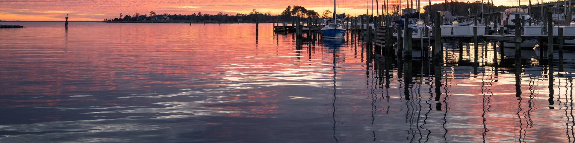 Sunset over the Harbor in Oriental in Eastern North Carolina