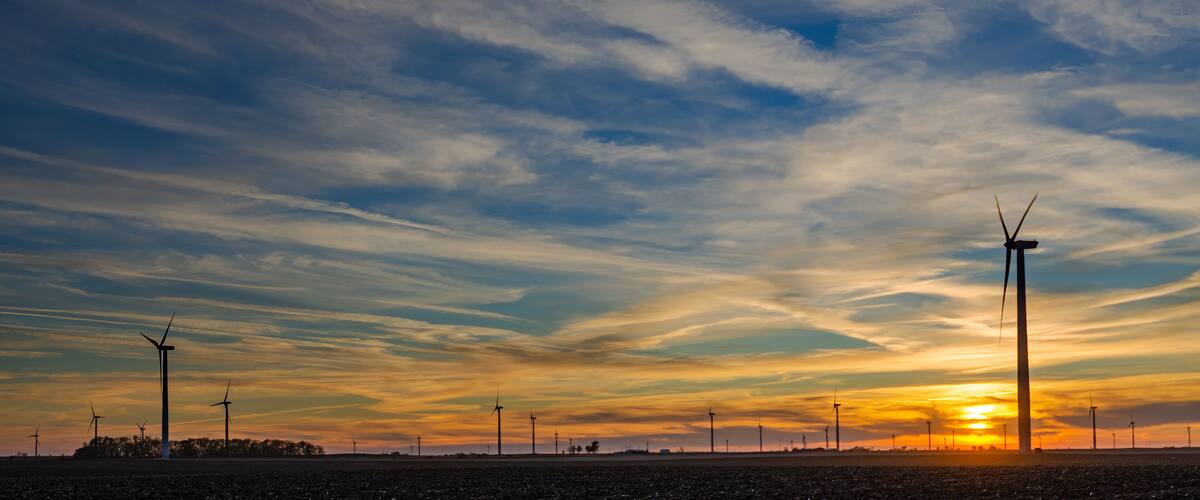 555-17 Wind Turbine Sunset