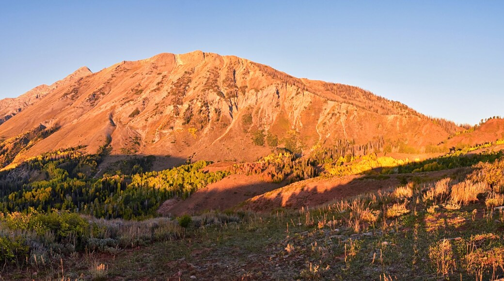 Mount Nebo Wilderness Peak 11,933 feet, autumn panoramic views hiking, highest peak in the Wasatch Range of Utah, Uinta National Forest, United States. USA.