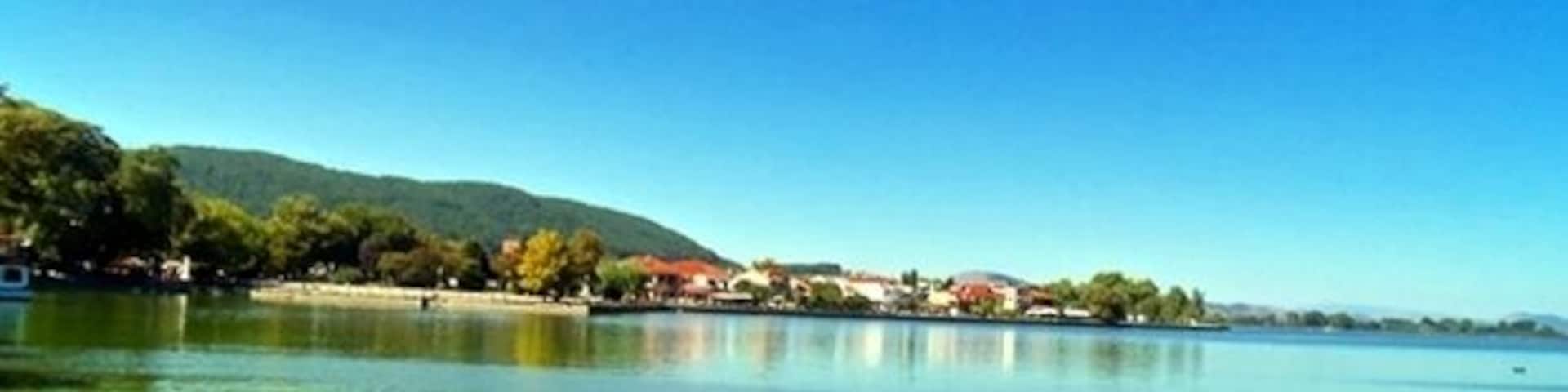 Lake Pamvotida at Ioannina
The Lake of Ioannina is very significant to the city , a kind of landscape where the traveler is invited to explore around, using the small boats available on shore . Crossing the lake to reach the island, located right in the middle of the water plane, is enough to understand the uniqueness of this wetland.