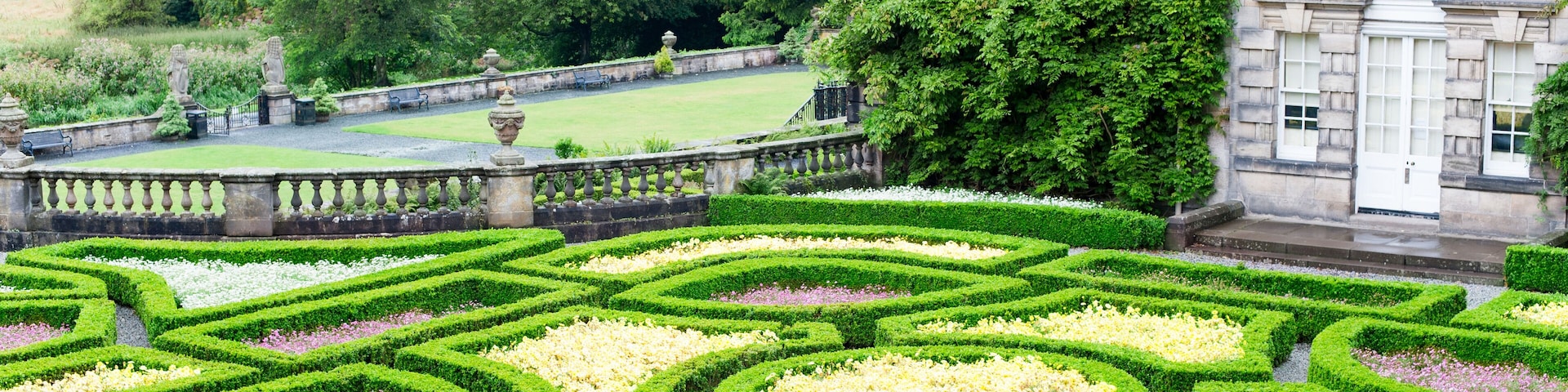 Pollok Country park ornamental formal garden. Glasgow, Scotland, UK.