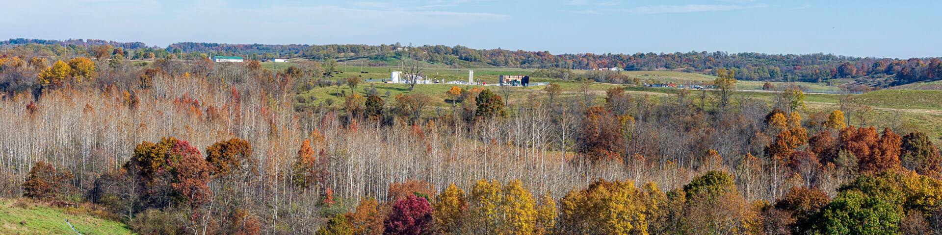 Ohio scenic landscape with natural gas fracking pad
