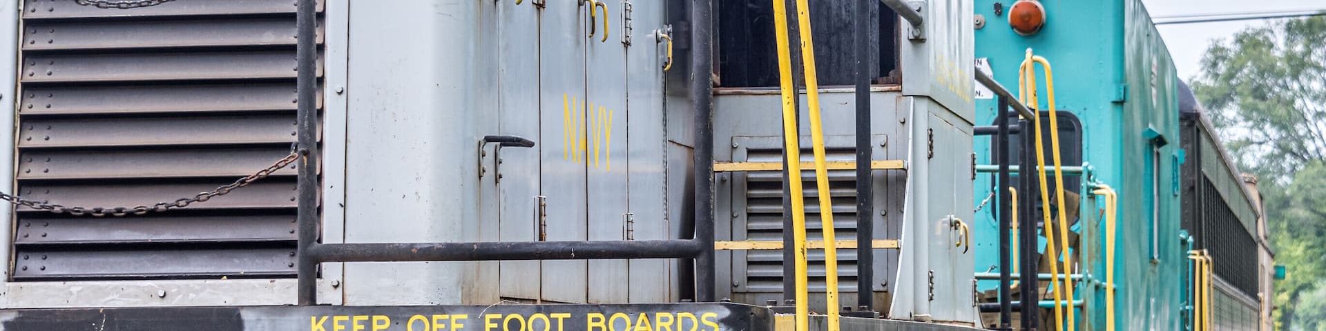 Train engine along the Whitewater Canal.