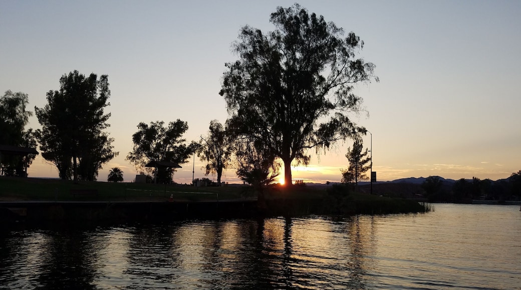 Beautiful sunset at Pirates Cove in Parker,AZ