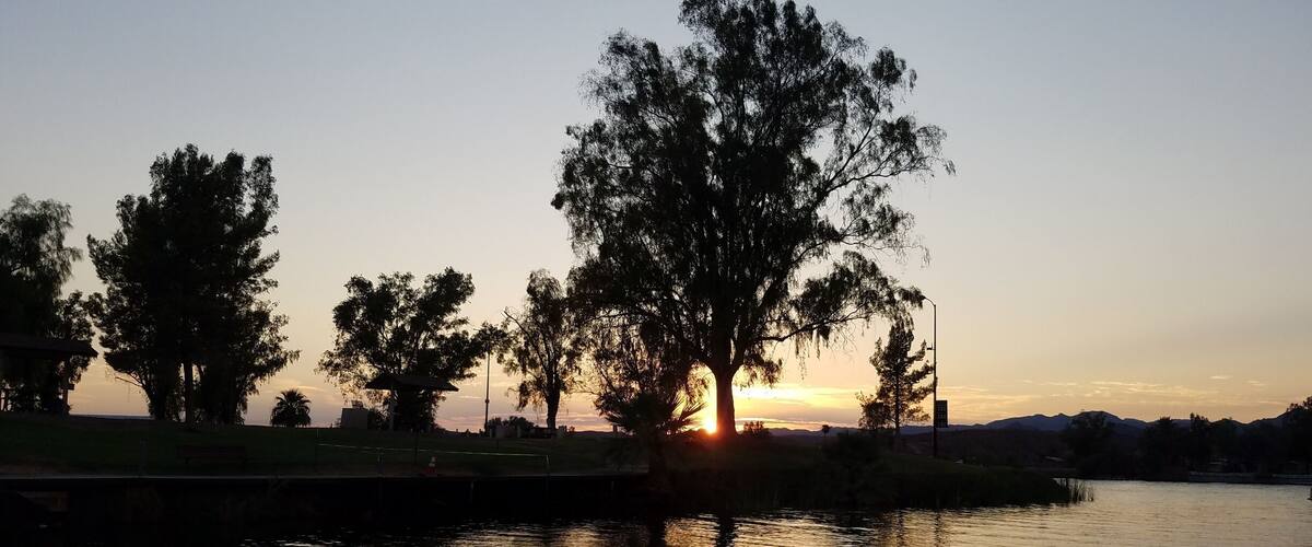 Beautiful sunset at Pirates Cove in Parker,AZ