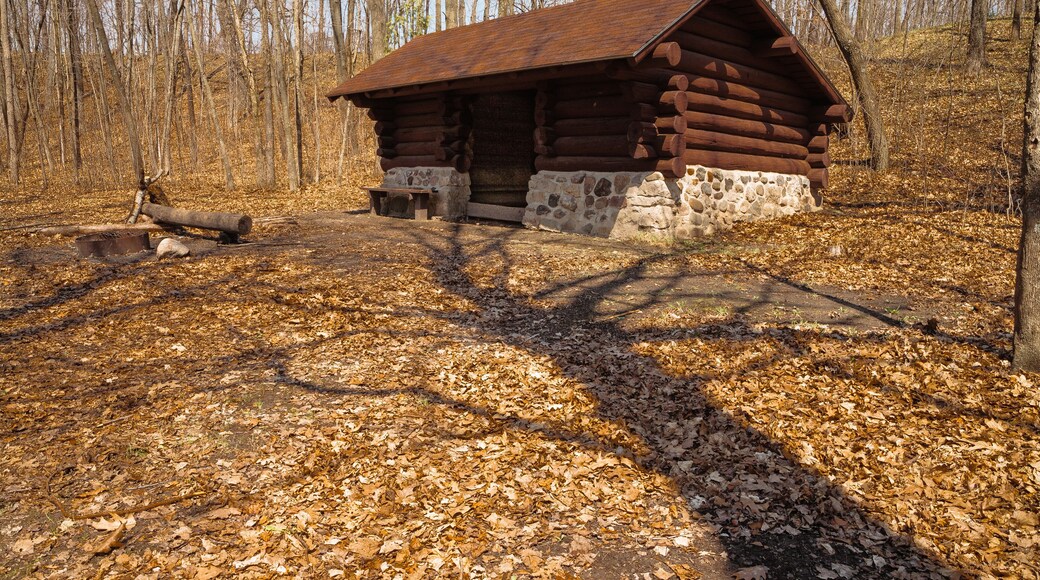 Backpacker's cabin in Wisconsin woods, within the Zilmer Trail, Northern Kettle Moraine State Forest, Campbellsport, Wisconsin