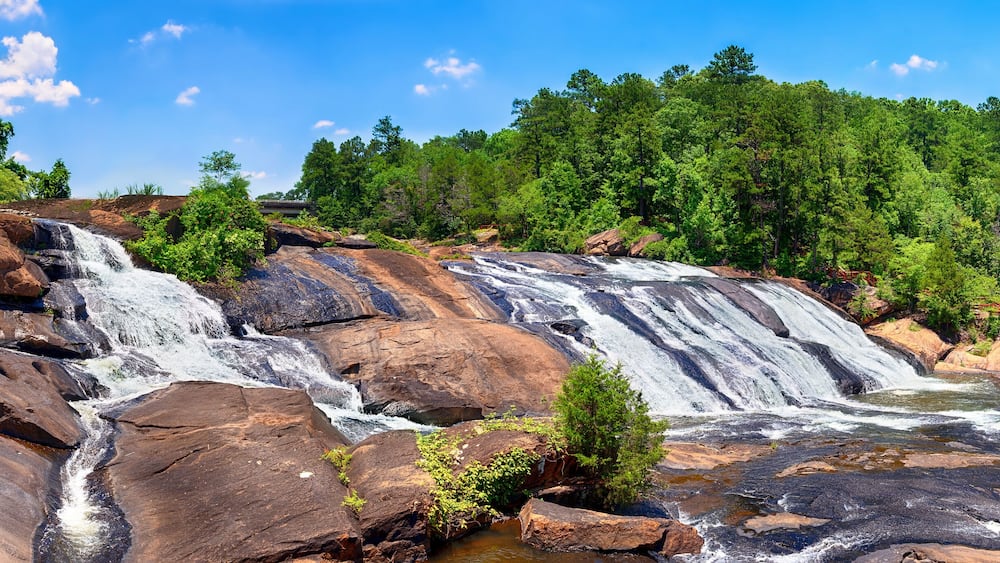Rushing waterfalls at High Falls State Park in GA