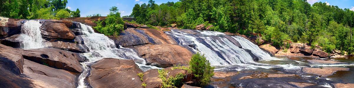 Rushing waterfalls at High Falls State Park in GA
