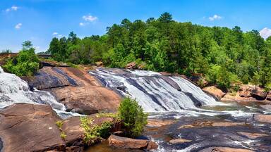 Rushing waterfalls at High Falls State Park in GA
