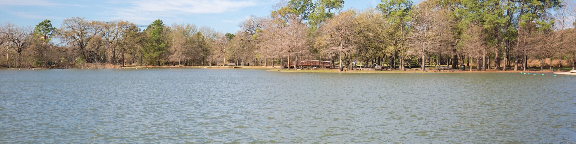 Houston Hermann park conservancy Mcgovern lake in winter Texas