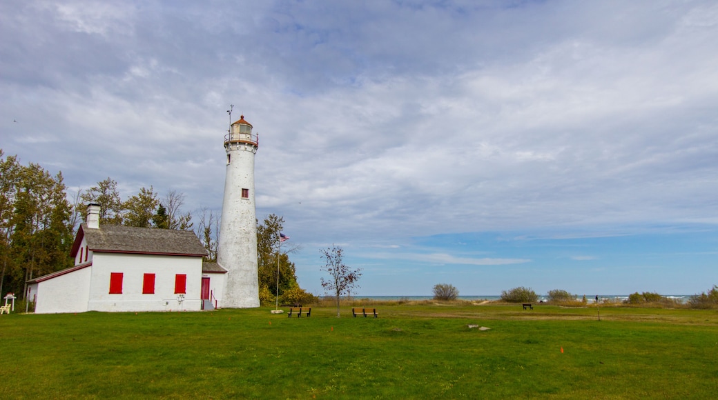 Sturgeon Point Lighthouse. Sturgeon Point Lighthouse on the coast of Lake Huron in the Lower Peninsula of Michigan.
