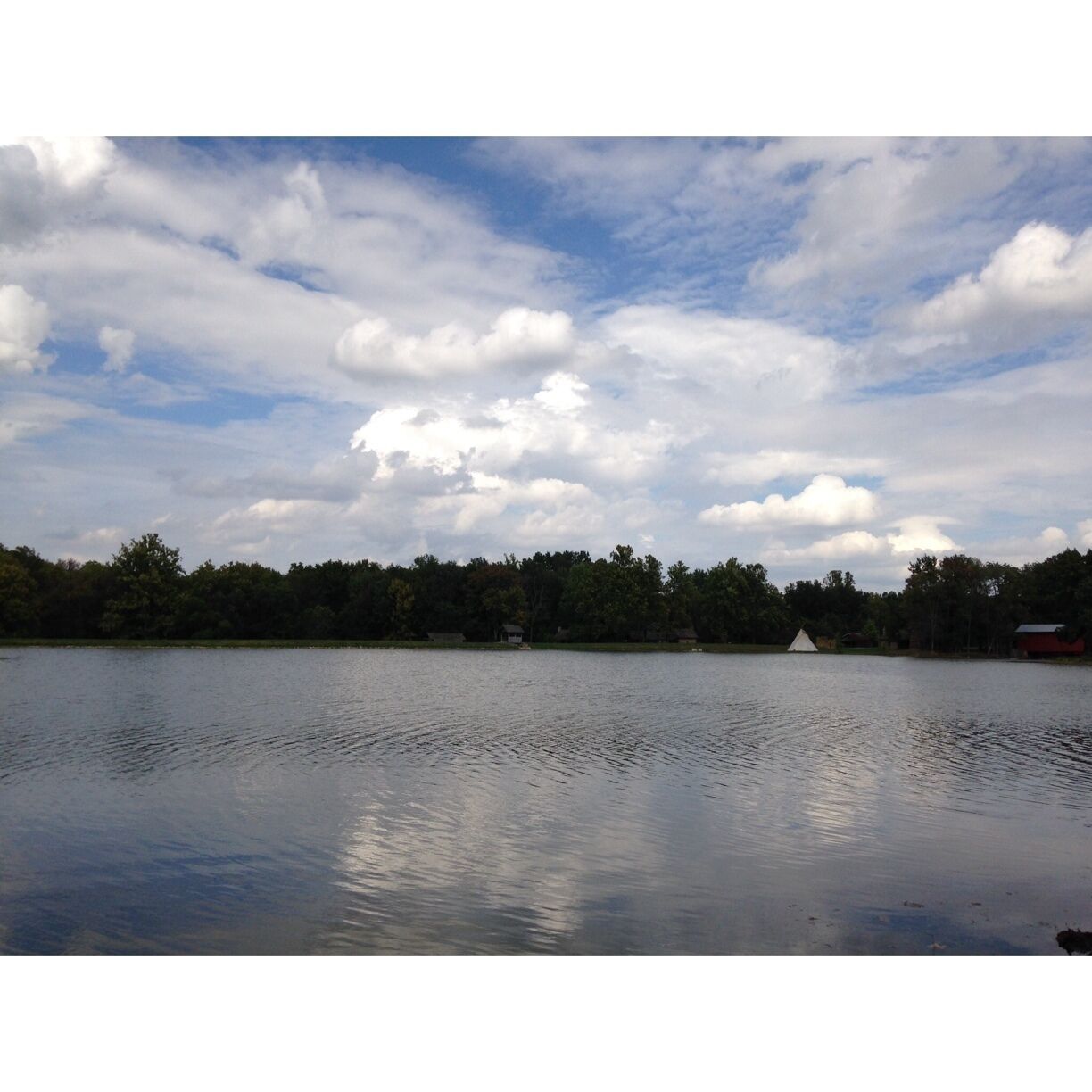 Lovely park, plus a pioneer village. Thus the teepee across the lake. 