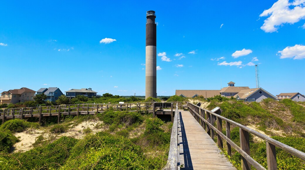 Oak Island Lighthouse is located in Caswell Beach, North Carolina, built in 1958.