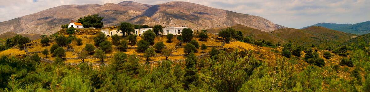 View of Ataviros Mountain and farms