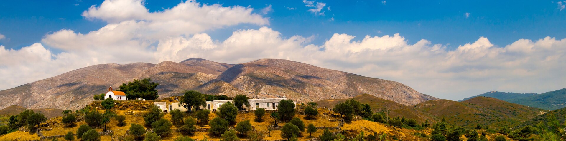 View of Ataviros Mountain and farms