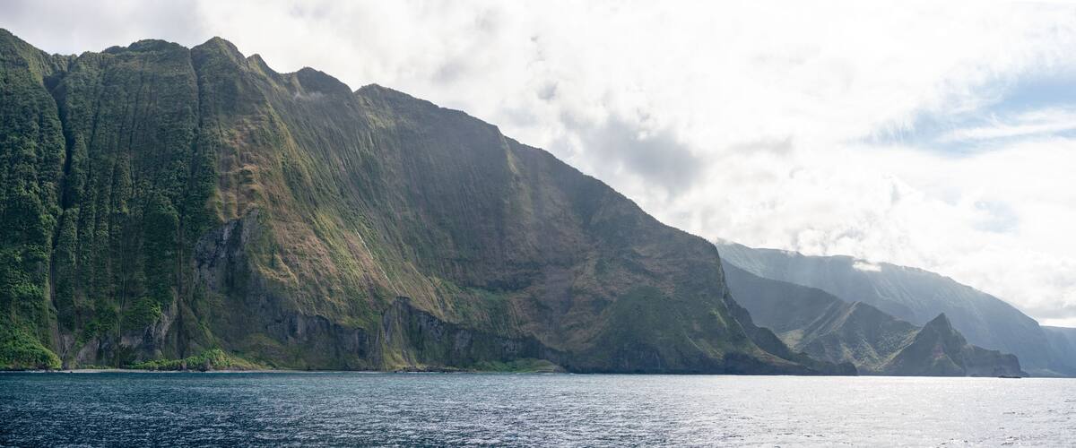 Molokai Sea Cliff Wall Panorama, Hawaii