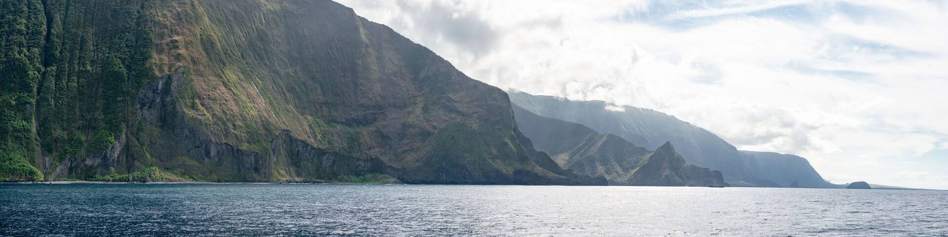 Molokai Sea Cliff Wall Panorama, Hawaii
