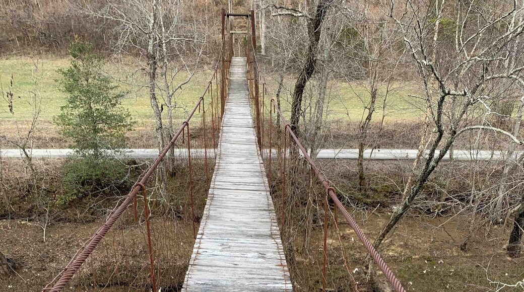 Crossing the swinging bridge in Clay County Kentucky. Clay County is the Land of Swinging Bridges. #river #bridges #outdoors