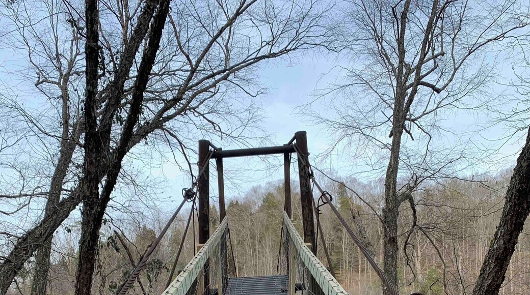 Crossing the swinging bridge in Clay County Kentucky. Clay County is the Land of Swinging Bridges. #river #bridges #outdoors