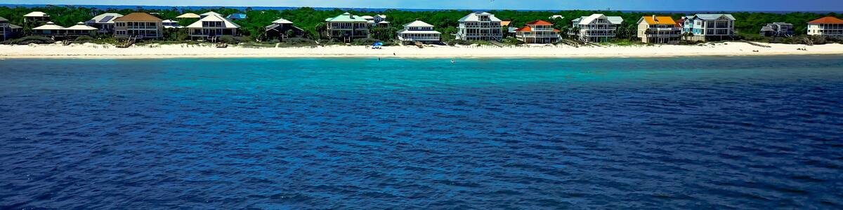 St. George Island, Franklin County, Florida - AERIAL VIEW - Beach and Island Views - May 2020
