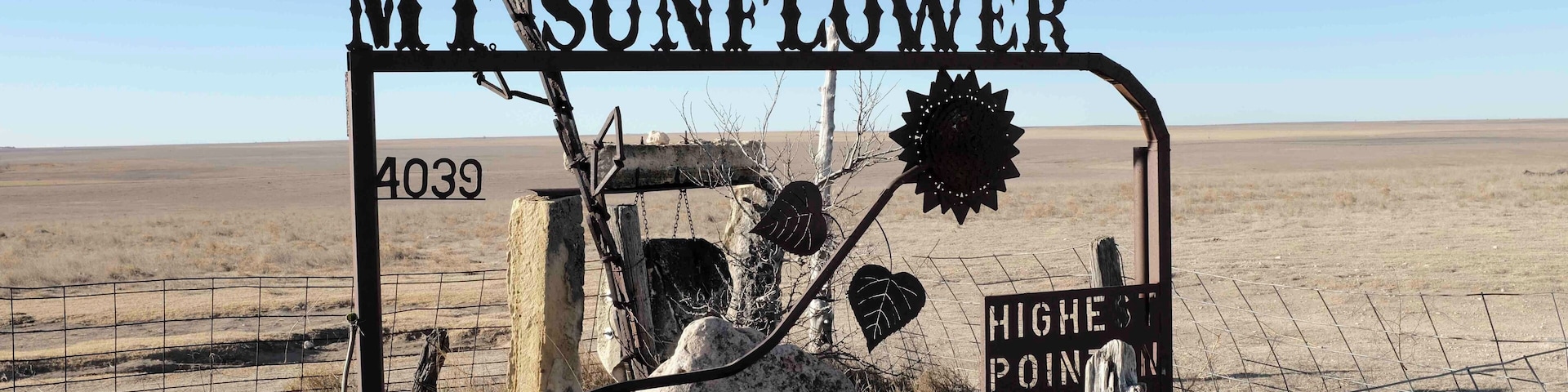 The highest point of Kansas at 4039ft