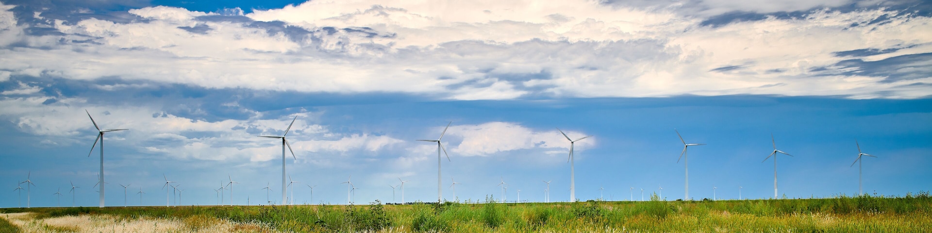 Windmills on the Open Plains of Kansas