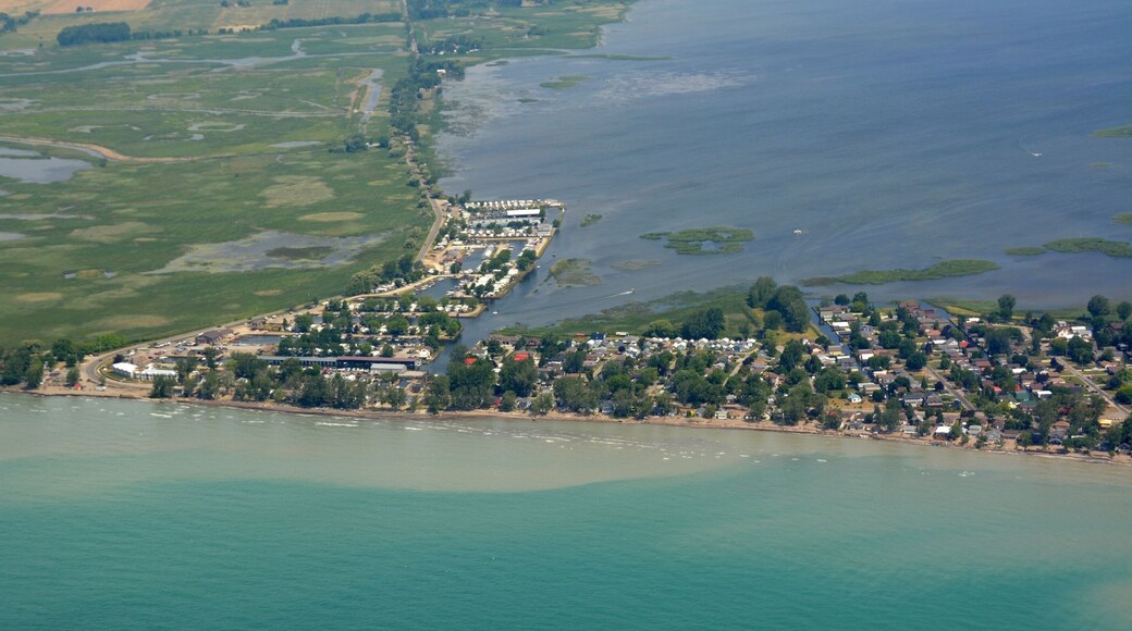 aerial view of Long Point a community on the north shore of Lake Erie; Elgin County, Ontario, Canada