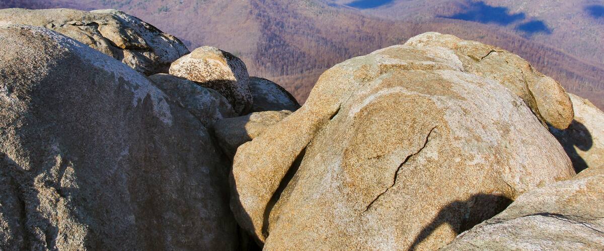 Boulders atop of Old Rag Mountain. Shenandoah National Park, Virginia, USA.