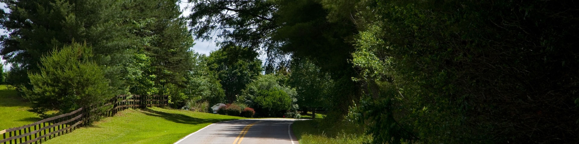 Rural Road in Oconee County in South Carolina USA