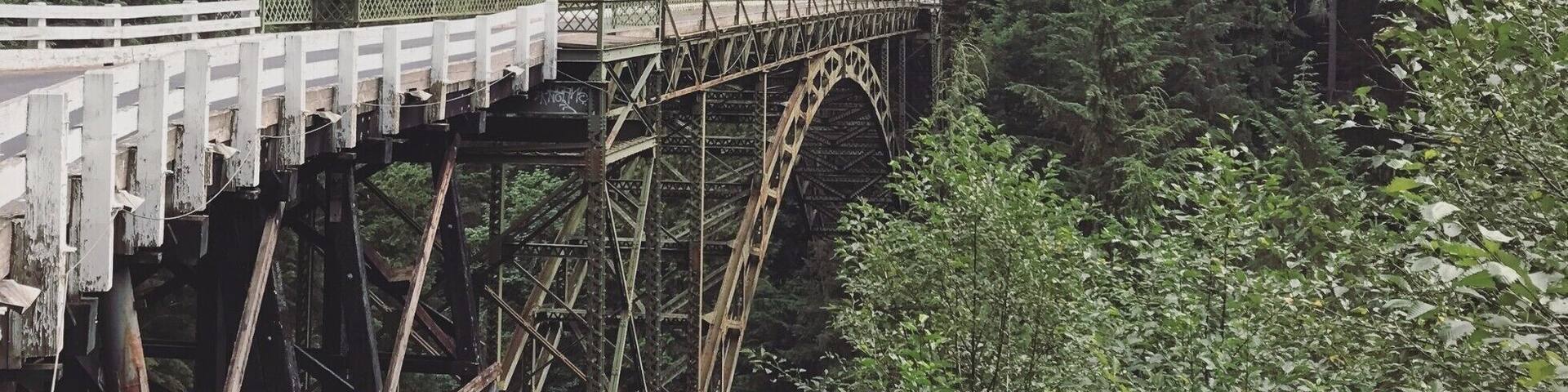Driving into the Clearwater Wilderness area is like a trip back in time. The curving roads take you first through the quaint, old-western town of Wilkeson, before depositing you suddenly at the edge of a deep ravine, crossable only via the one-lane Fairfax Bridge. On a misty morning, this is an unforgettable scene - one that makes you feel much further from civilization than you actually are. Just make sure to check for oncoming cars before making your way across! #lifeatexpedia #roadtrip