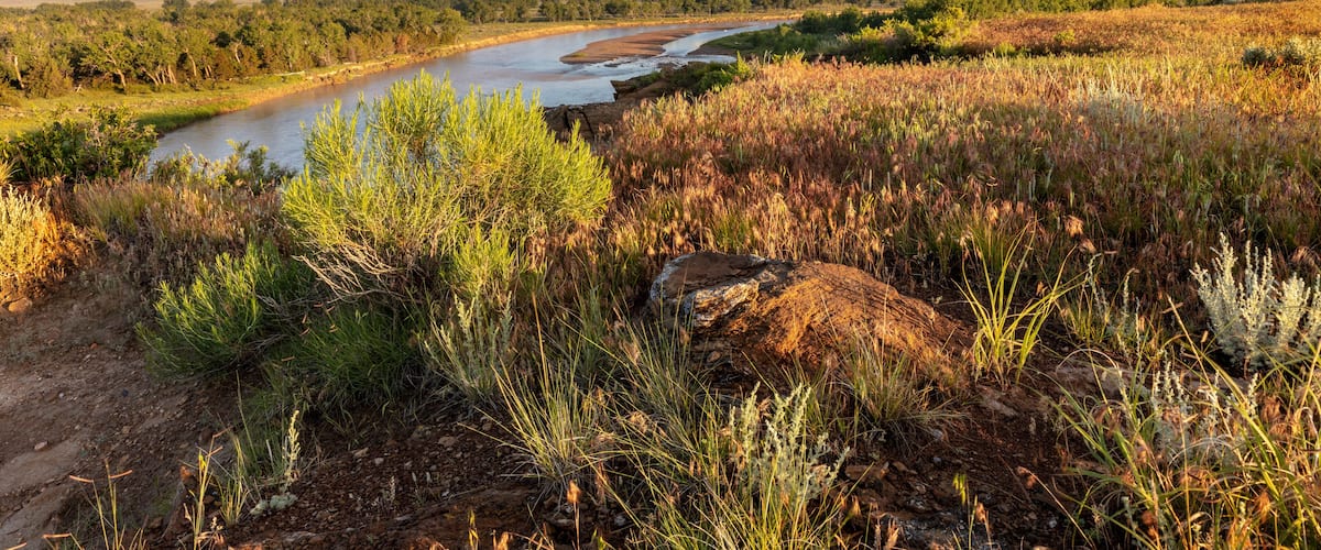 The Powder River in Custer County, Montana, USA
