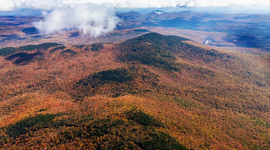 Lake Willoughby in autumn, Orleans County in the Northeast Kingdom of Vermont, United States.
