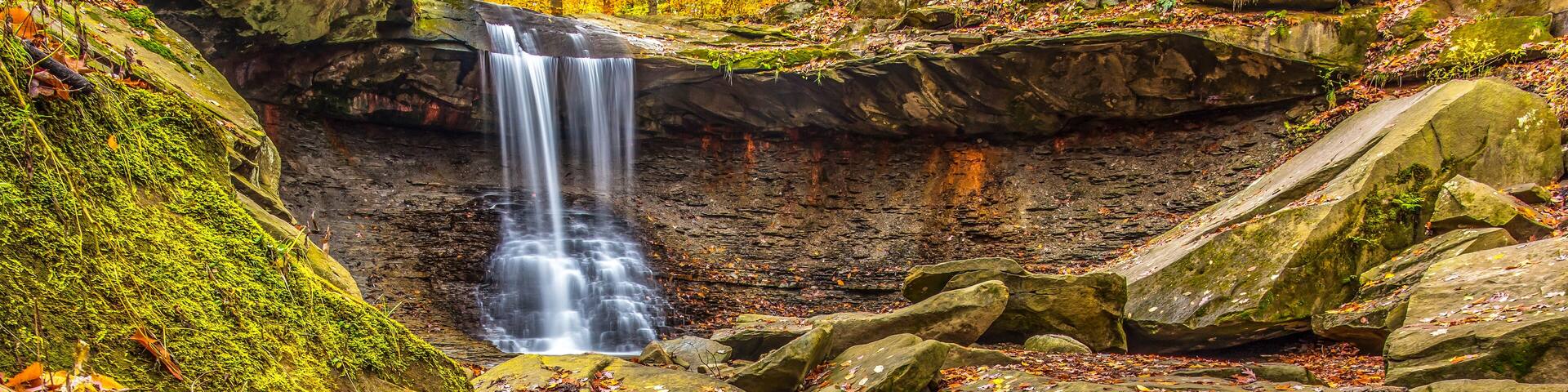 Autumn photo of Blue Hen Falls in Cuyahoga Valley National Park
