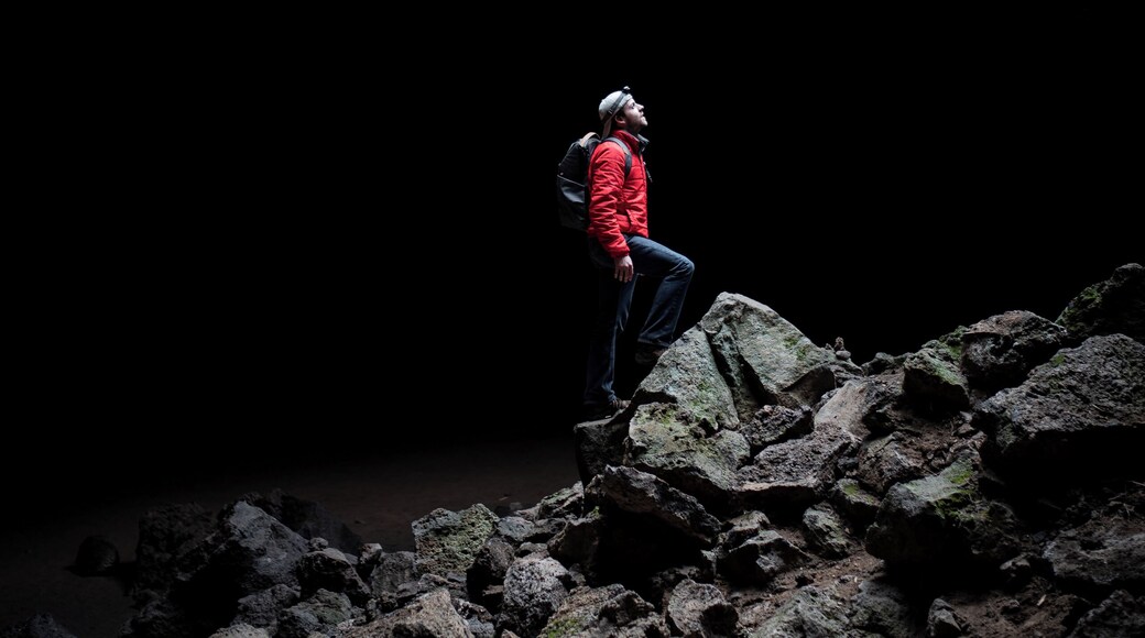 Lava tubes near Mammoth, California.