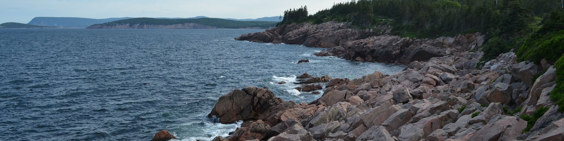 Summer in Nova Scotia: Rocky Coastline of Cape Breton Island near Ingonish