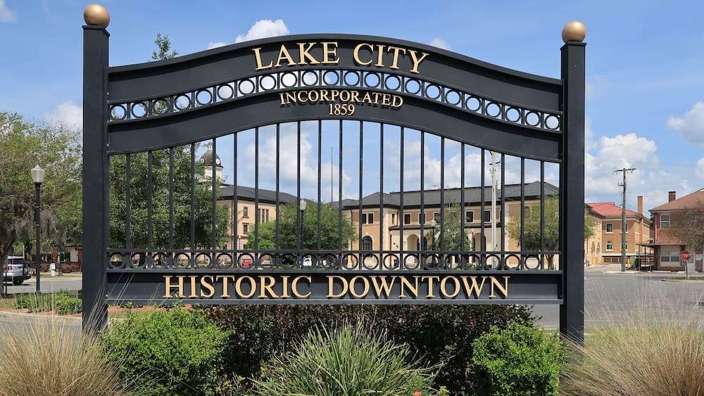 Gateway to historic downtown Lake City, Columbia County, Florida.