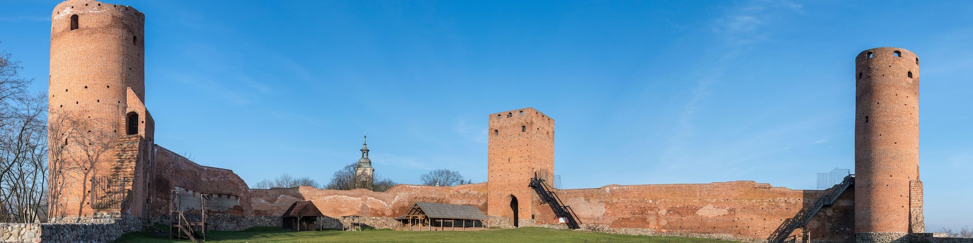 Panorama of the castle of dukes of Mazovia in Czersk