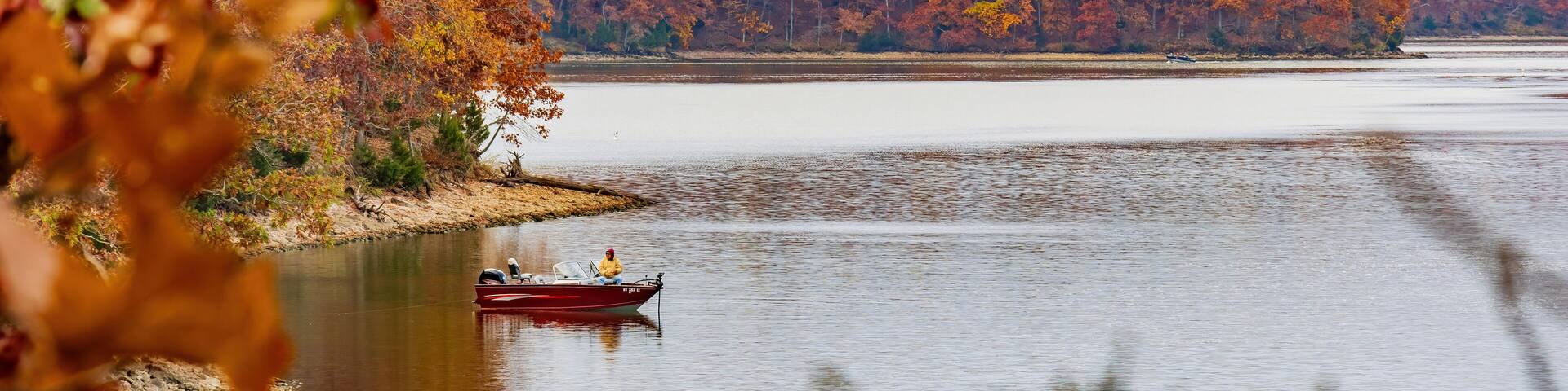 Old man fishing in Lake of the Ozarks state Park