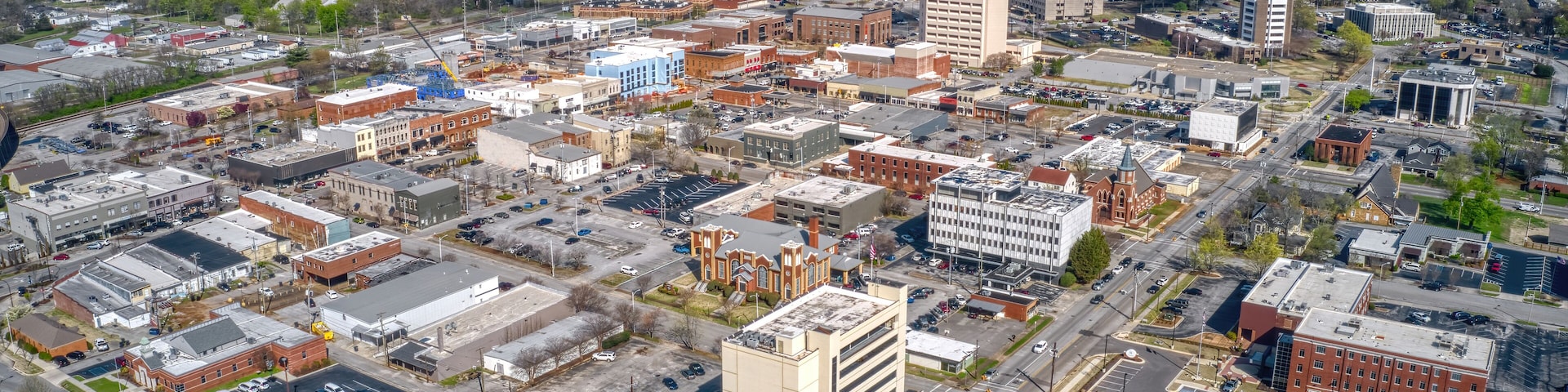 Aerial View of Decatur, Alabama during Spring