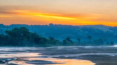 Niobrara National Scenic River in Nebraska Sandhills, summer scenery at dawn - panorama