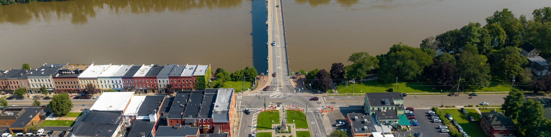 August 2023 aerial photo of Village of Owego, Tioga County, NY.