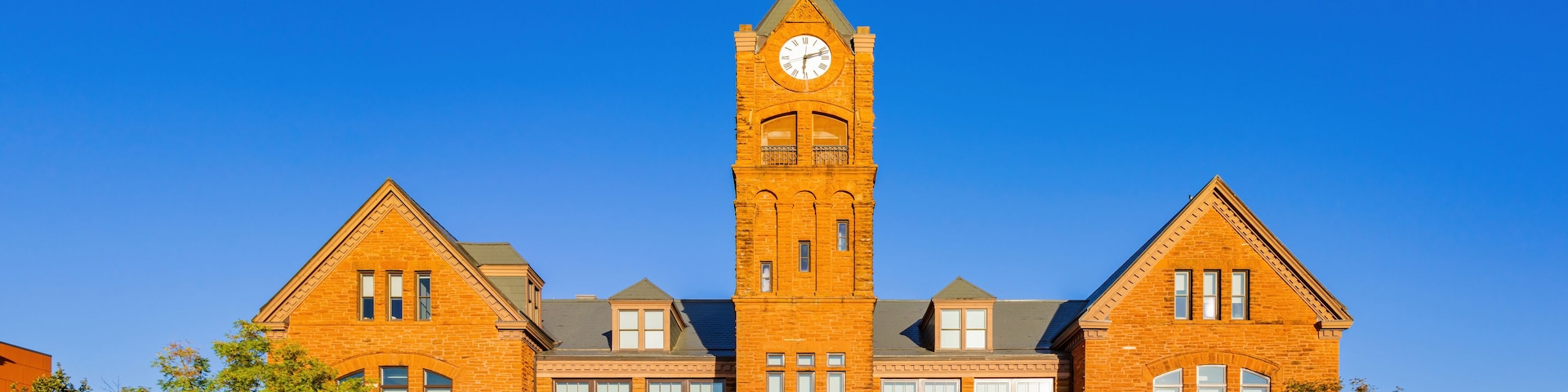 Sunny view of the Old North Tower of University of Central Oklahoma
