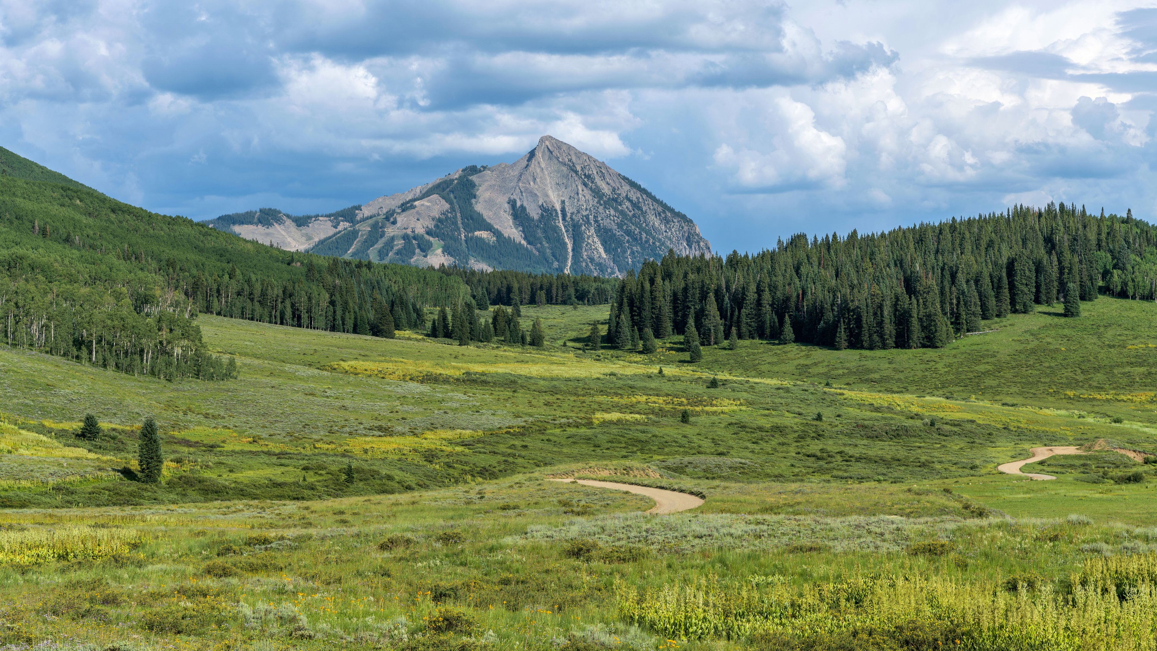 Mount Crested Butte - A Summer evening view of Mount Crested Butte. Crested Butte, Colorado, USA.
