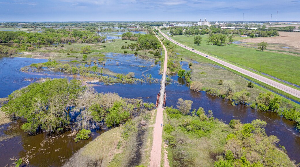 Cowboy Trail in Nebraska aerial view
