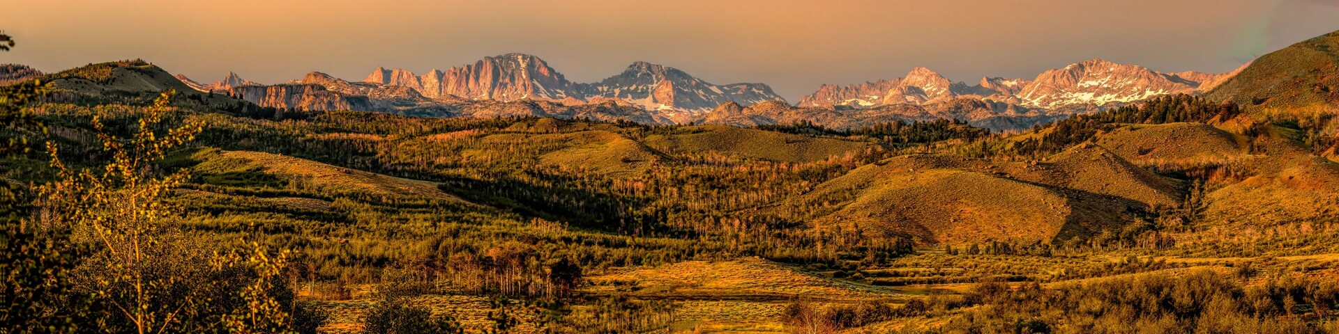 Wind River Range Panorama, Sublette County Wyoming golden hour