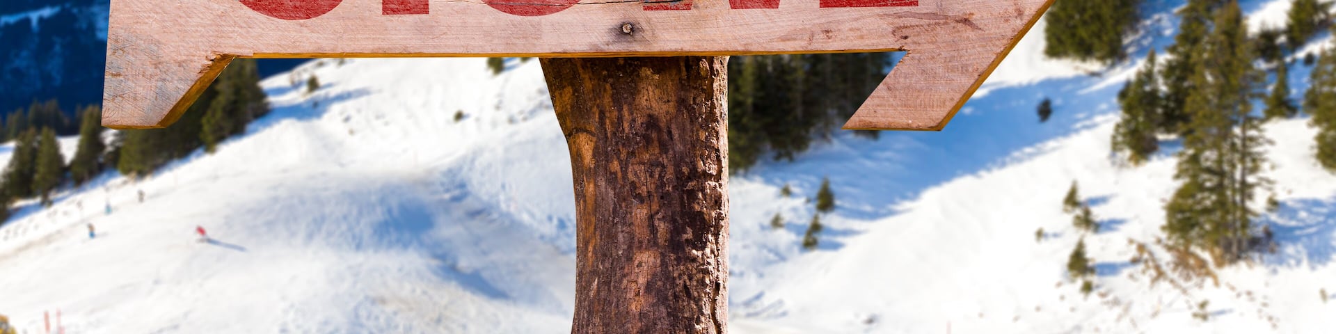 Stowe wooden sign with winter background