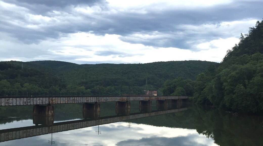 Amazing reflection of the overhead train bridge and clouds!
#StunningStructures
