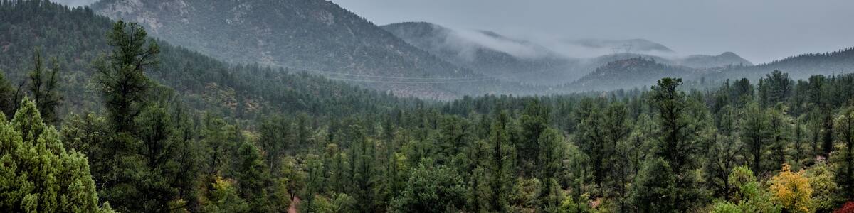 The Mogollon Rim mountain range in Tonto National Forest. Near Payson, Gila County, Arizona USA