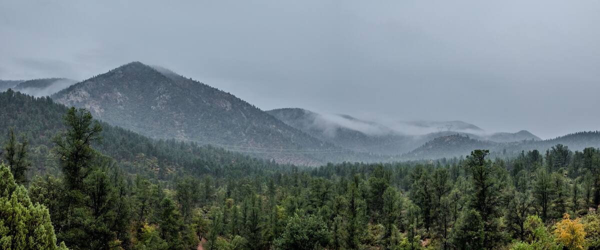 The Mogollon Rim mountain range in Tonto National Forest. Near Payson, Gila County, Arizona USA