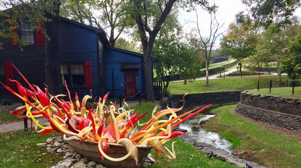 Part of the Chihuly glass installation on the grounds of the Distillery.